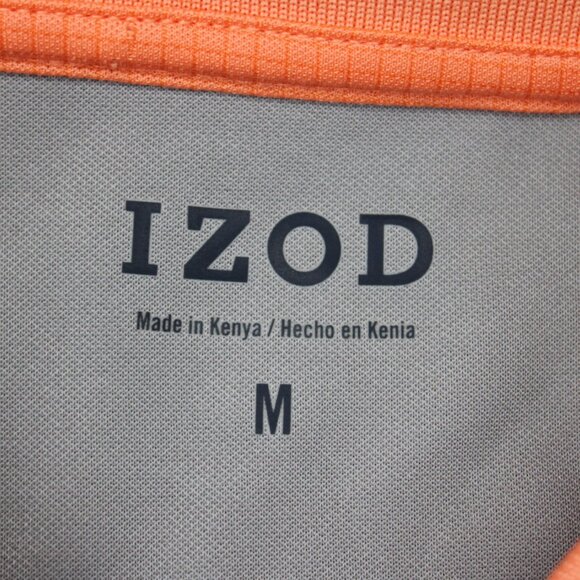 IZOD Polo Shirt NWT Mens Medium Sour Orange Performance CoolFX Short Sleeve - Picture 9 of 14